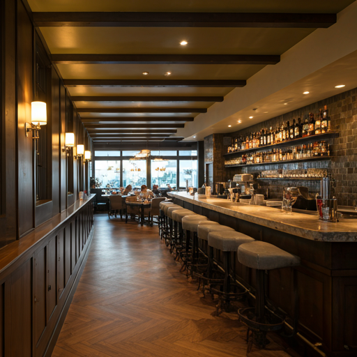 Busy high-end restaurant interior